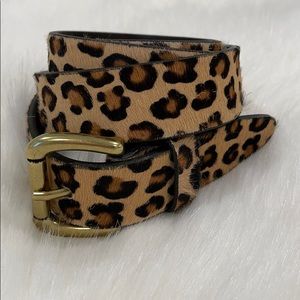 NWOT J Crew | Women’s Leopard Calf Hair Belt